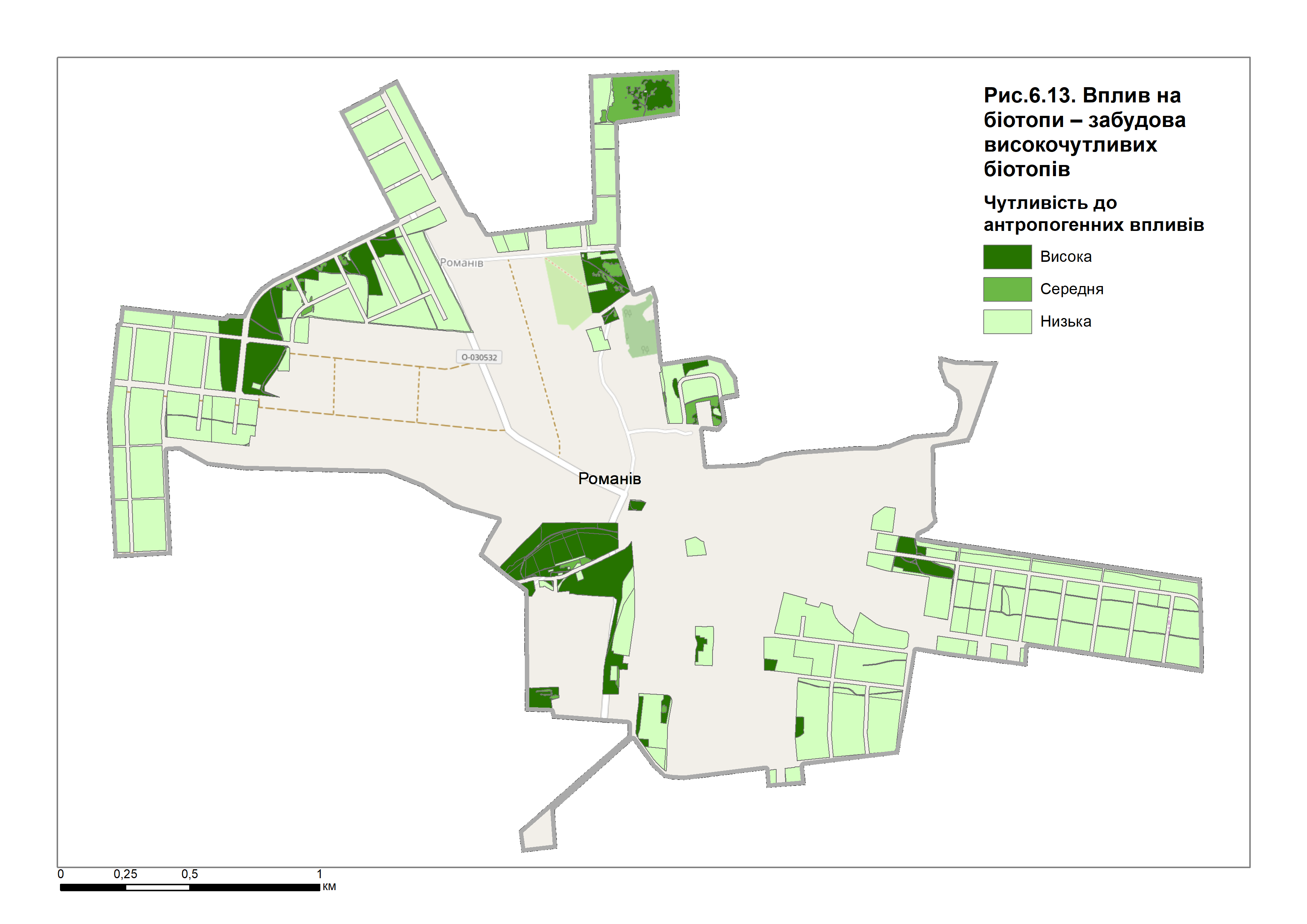 Вплив на біотопи - забудова високочутливих біотопів