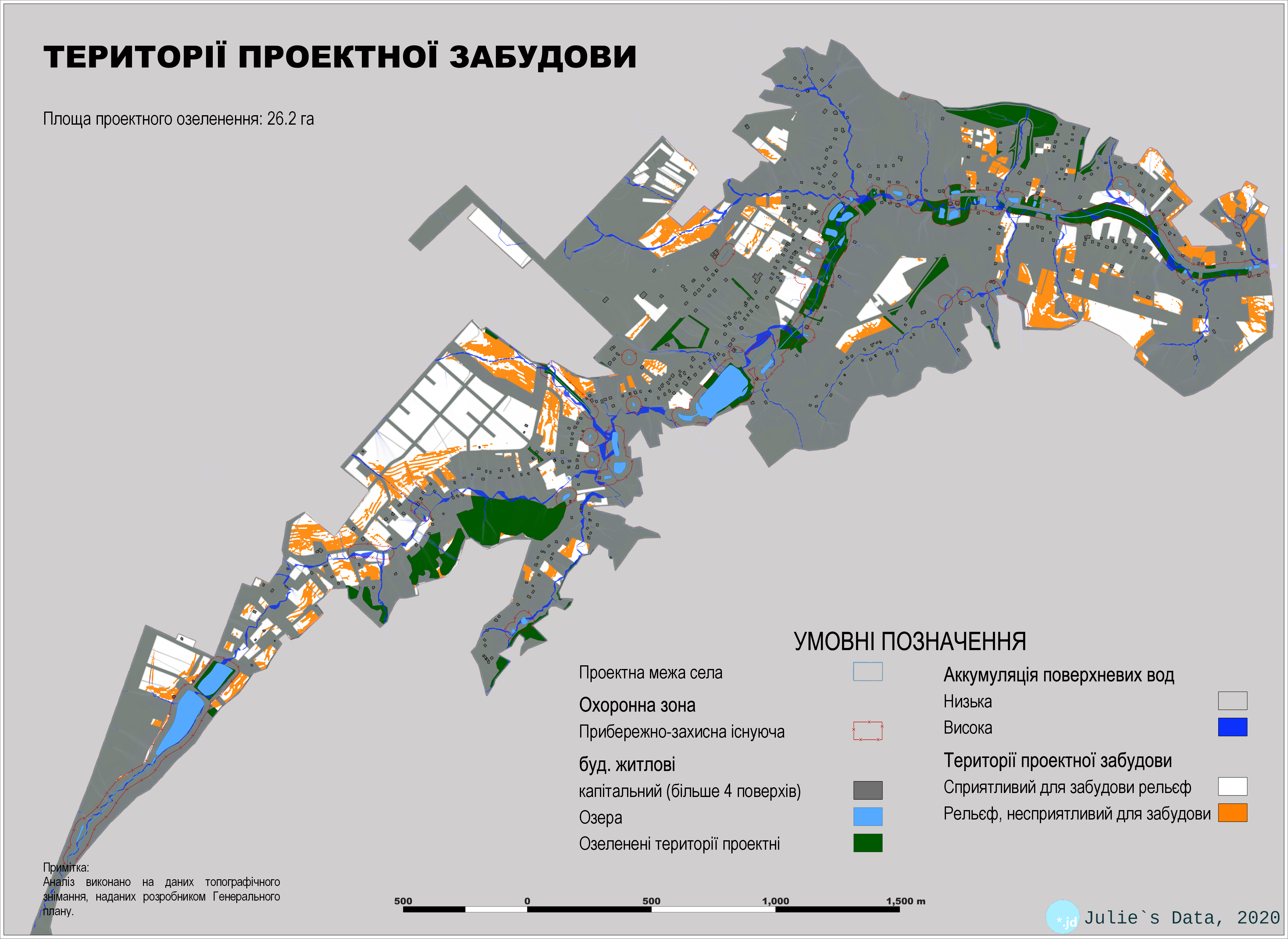 Проектне озеленення пропоноване в ГП (варіант1)