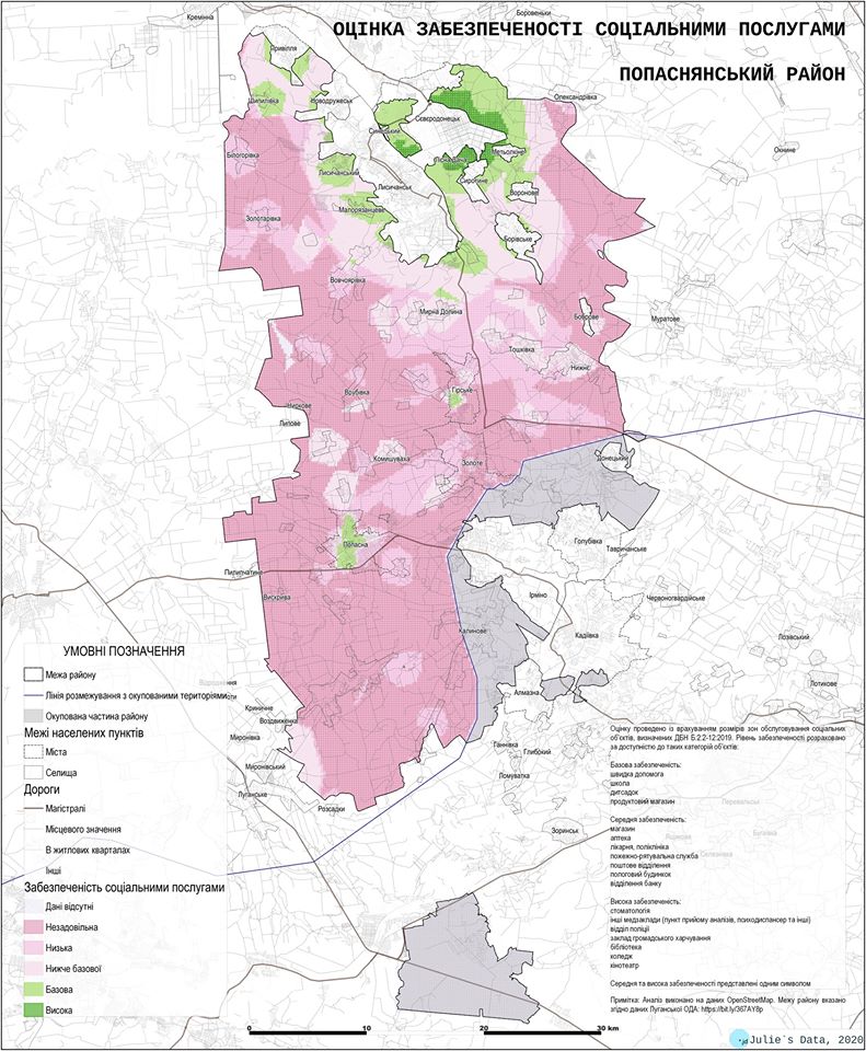 Оцінка забезпеченості соціальними послугами